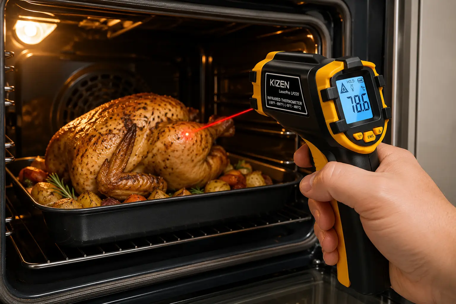 KIZEN infrared thermometer product information and surface temperature examples